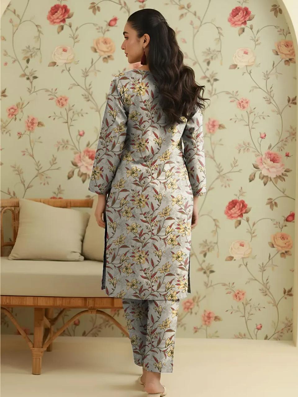 Elegant Floral Bloom Printed 2-Piece Suit | Rangrez