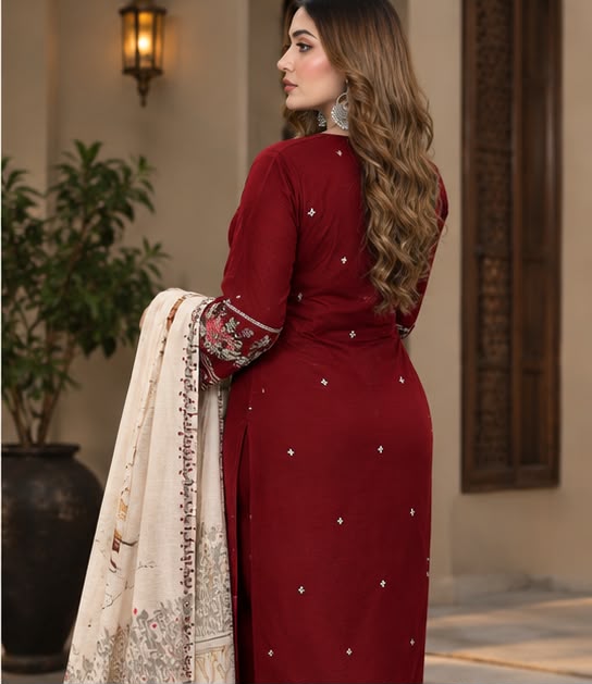 Crimson Elegance 3-Piece Suit
